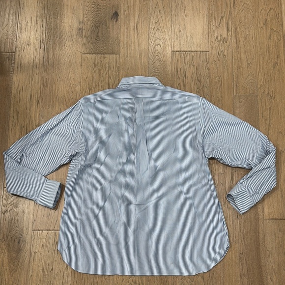 Ralph Lauren Blue Label Casual Blue and White Striped Button-Down Size 17.5x44 - Picture 9 of 9